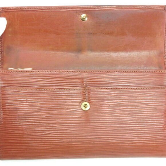 Louis Vuitton Wallet Purse Long Wallet Epi Brown Woman Authentic - Picture 3 of 6